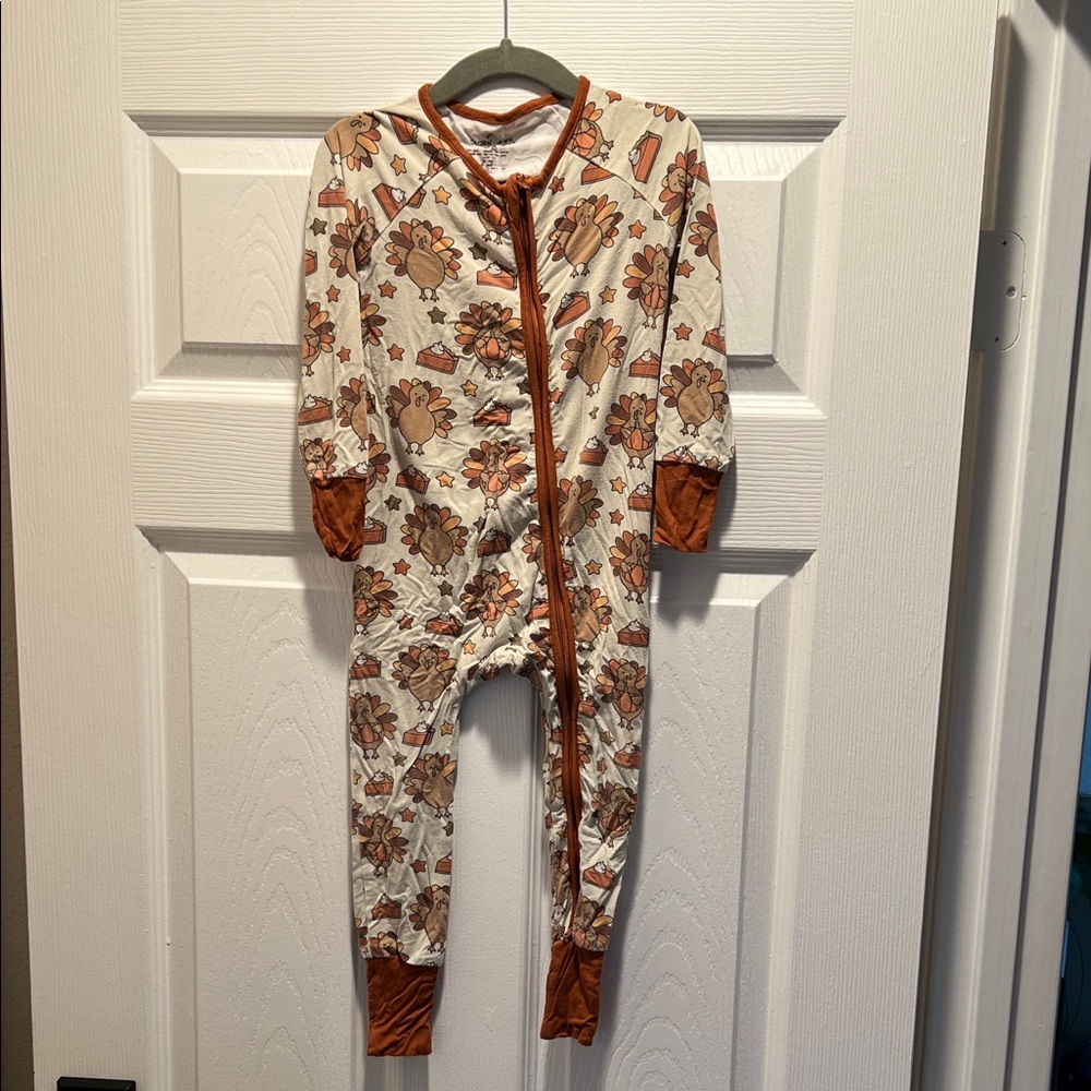 Caden Lane Thanksgiving Onesie with optional footie